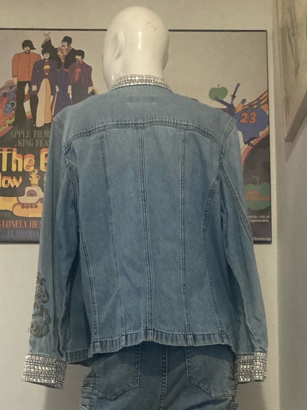 Custom Upcycled Tan Jay Denim Shop Jacket